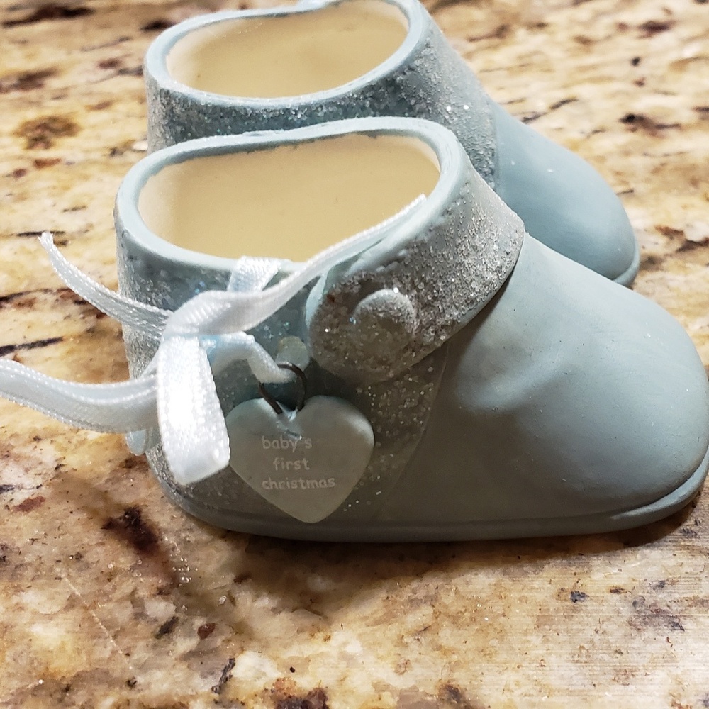 Baby 1st Christmas booties ornament